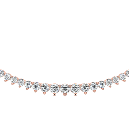 Sparkling Diamond Tennis Necklace-Rose Gold