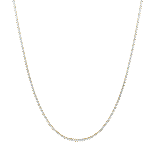 Sparkling Diamond Tennis Necklace-Yellow Gold