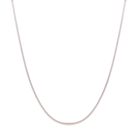Sparkling Diamond Tennis Necklace-Rose Gold