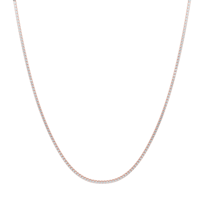 Cascade Diamond Tennis Necklace-Rose Gold