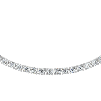 Cascade Diamond Tennis Necklace-White Gold