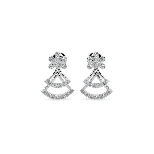 Sparkle Diamond Earrings-White Gold