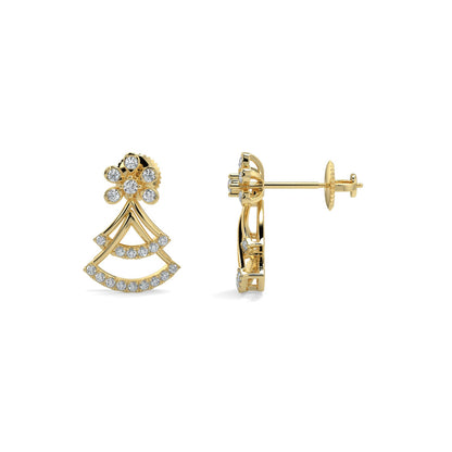 Sparkle Diamond Earrings-Yellow Gold