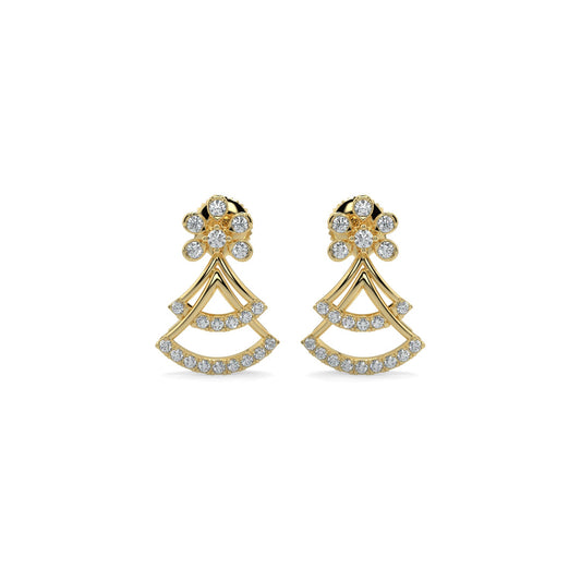 Sparkle Diamond Earrings-Yellow Gold