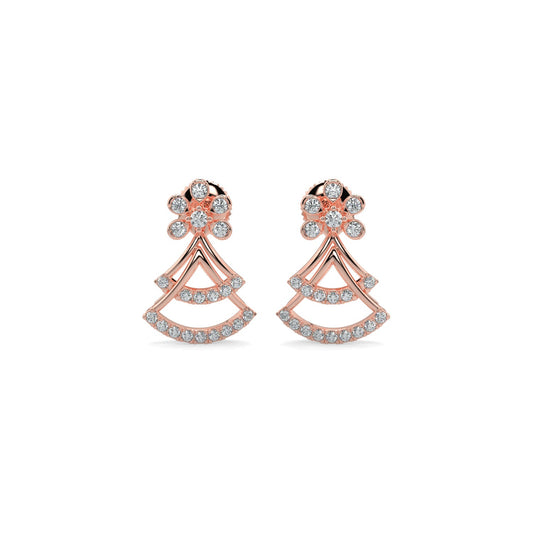 Sparkle Diamond Earrings-Rose Gold