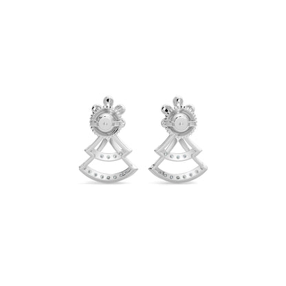 Sparkle Diamond Earrings-White Gold