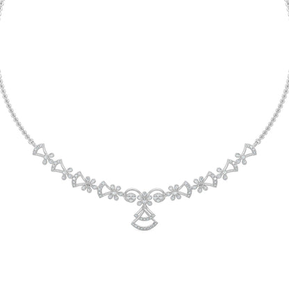 Sparkle Diamond Necklace-White Gold