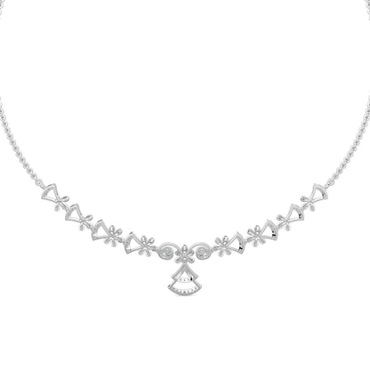 Sparkle Diamond Necklace-White Gold