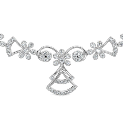 Sparkle Diamond Necklace-White Gold