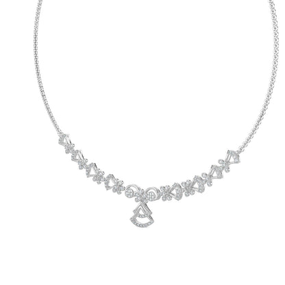 Sparkle Diamond Necklace-White Gold