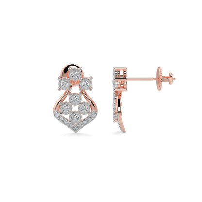 Celestial Diamond Earrings-Rose Gold