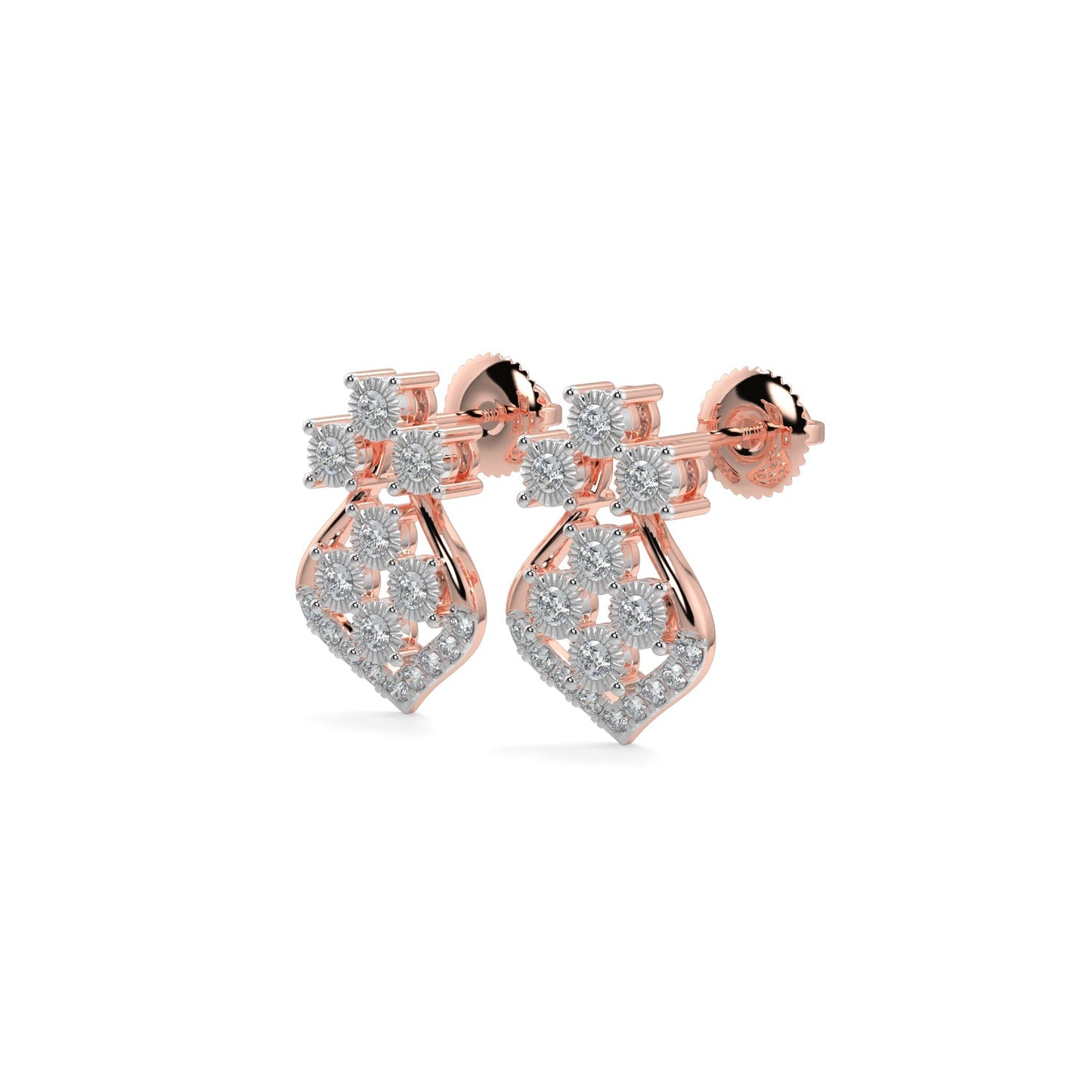 Celestial Diamond Earrings-Rose Gold
