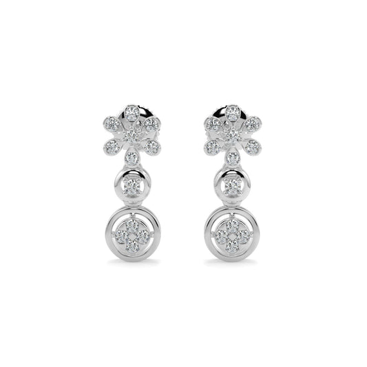 Daisy Dreams Diamond Earrings-White Gold