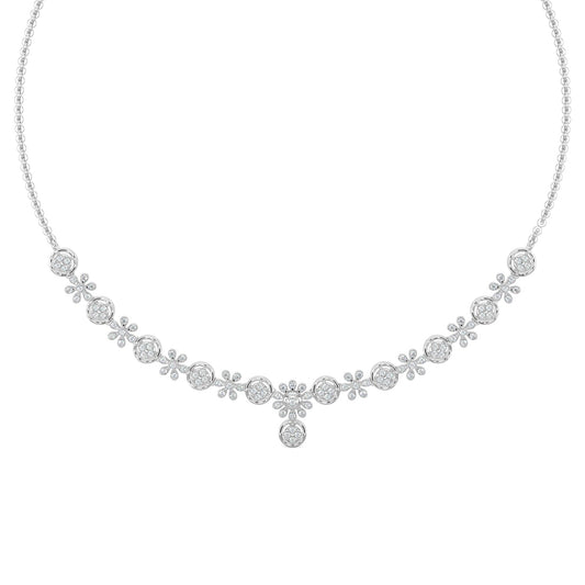 Daisy Dreams Diamond Necklace-White Gold