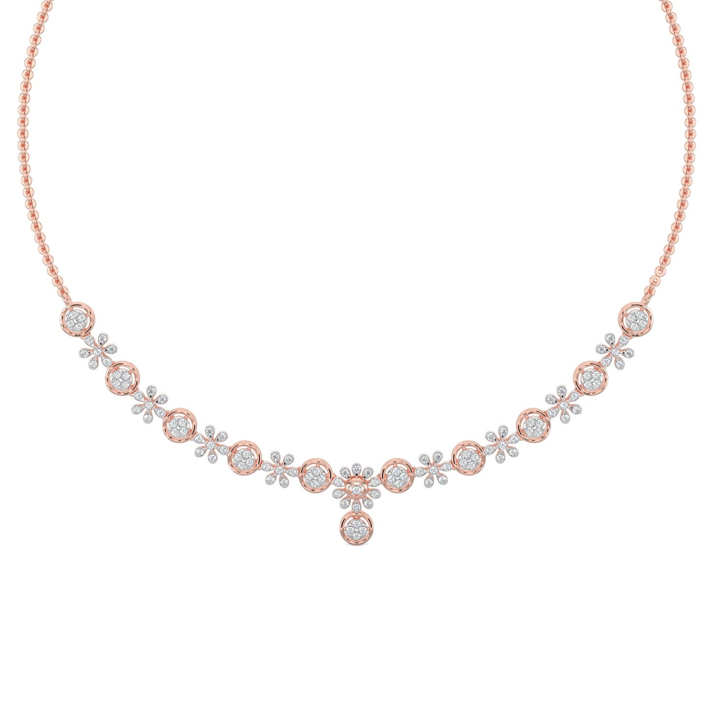 Daisy Dreams Diamond Necklace-Rose Gold