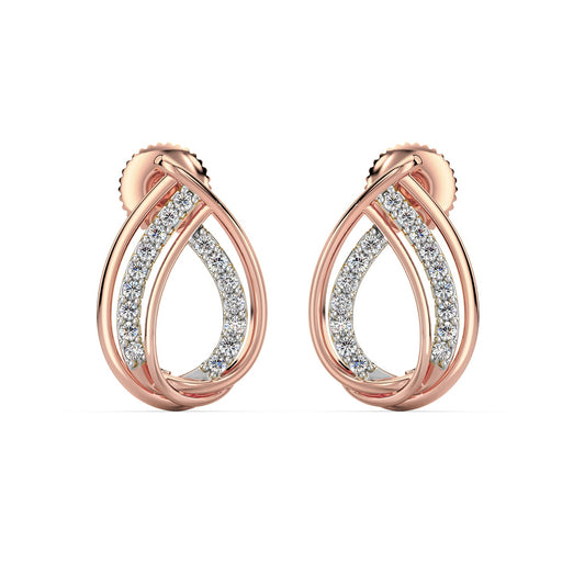 Forever Shine Diamond Earrings-Rose Gold