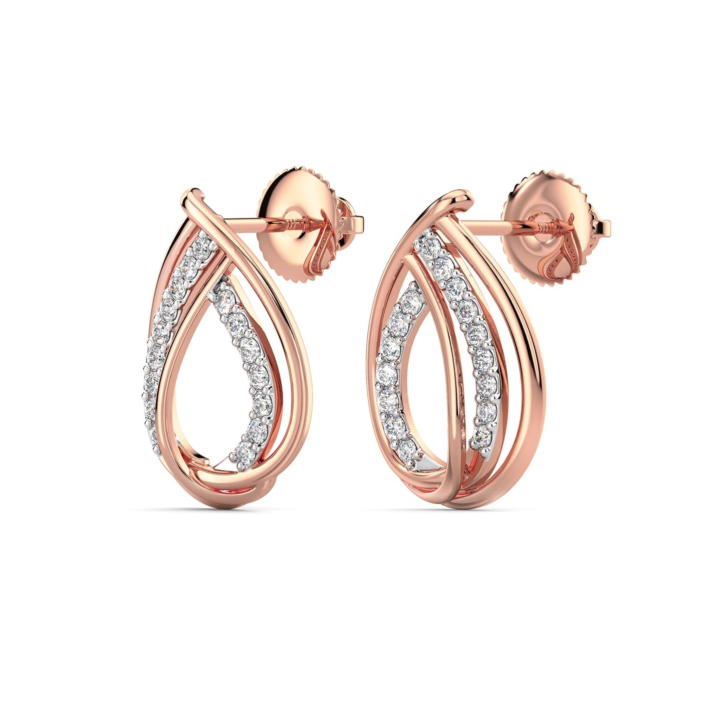 Forever Shine Diamond Earrings-Rose Gold