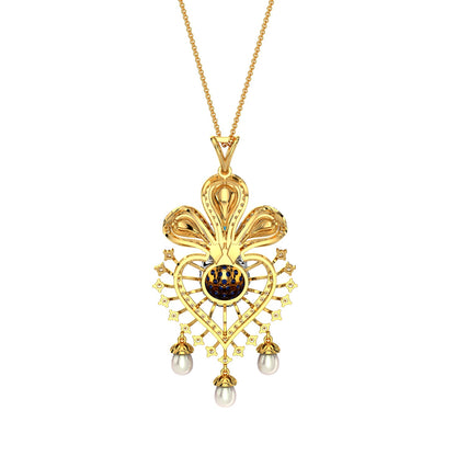 Exquisite Peacock Pendant-Yellow Gold