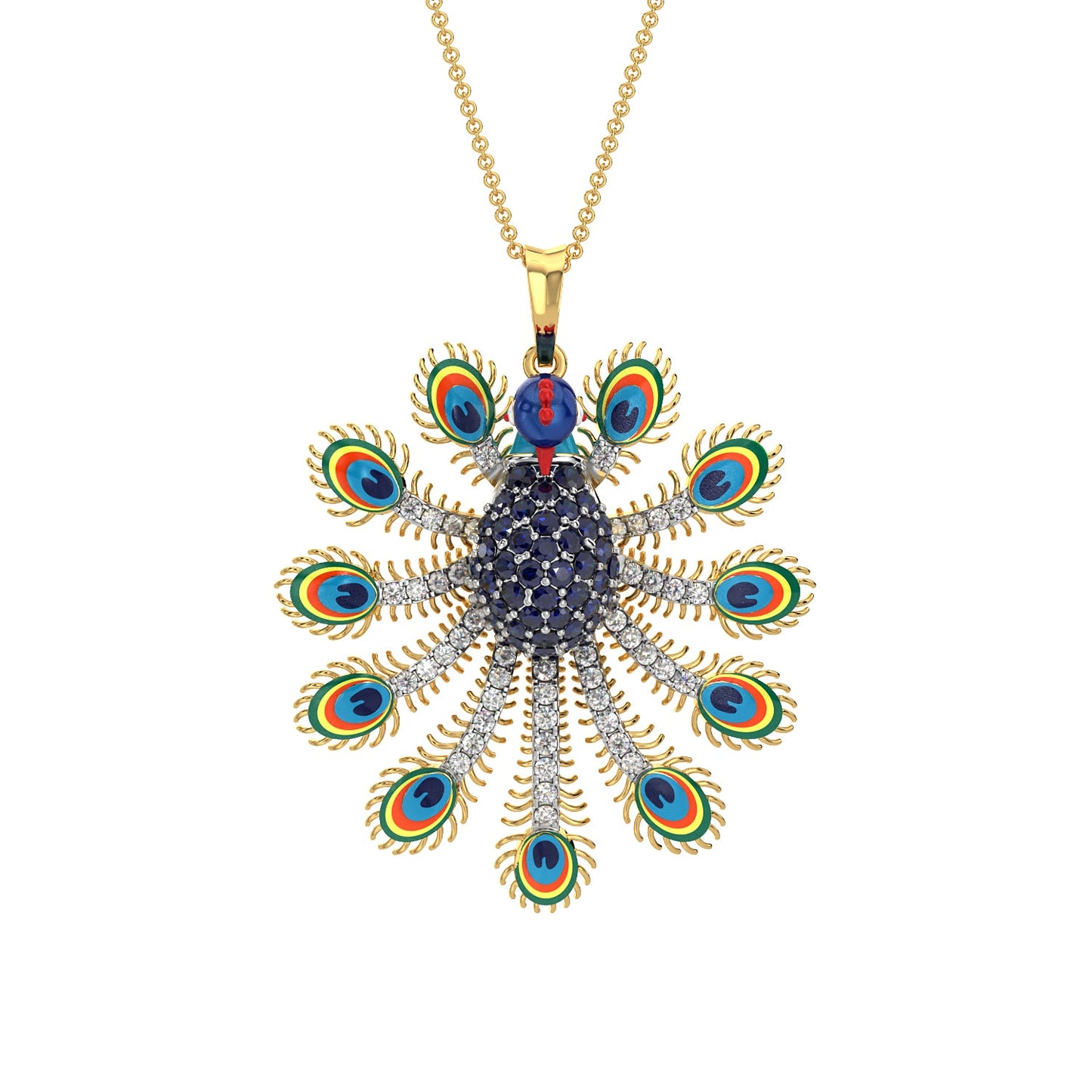 Divine Plumage Pendant-Yellow Gold