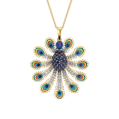 Divine Plumage Pendant-Yellow Gold