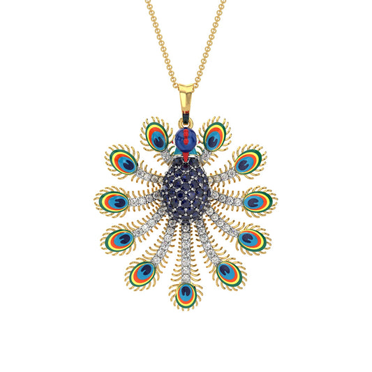 Divine Plumage Pendant-Yellow Gold