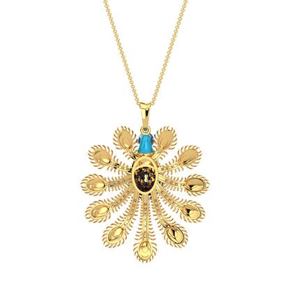 Divine Plumage Pendant-Yellow Gold