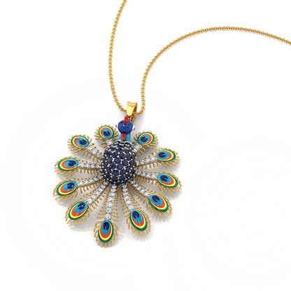 Divine Plumage Pendant-Yellow Gold