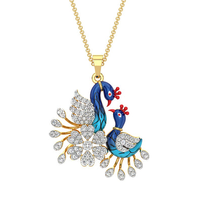 Peachick Diamond Pendant-Yellow Gold