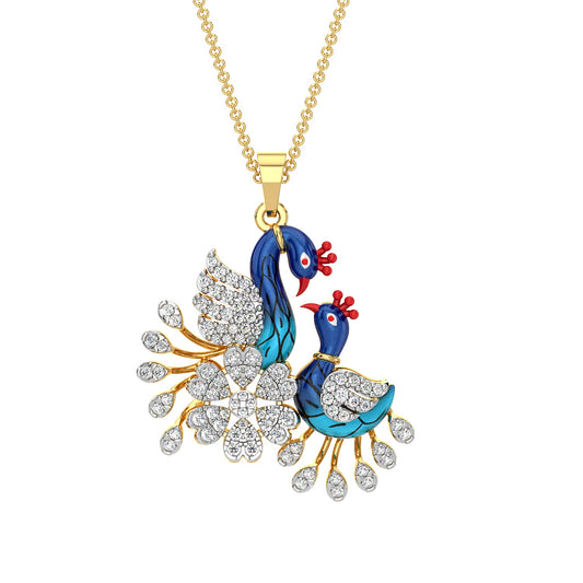 Peachick Diamond Pendant-Yellow Gold