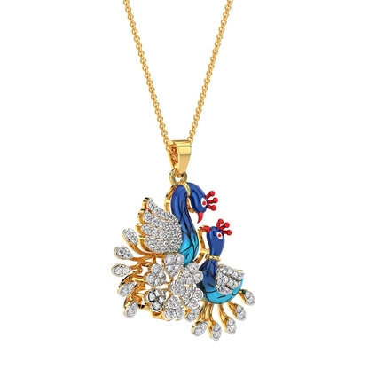 Peachick Diamond Pendant-Yellow Gold