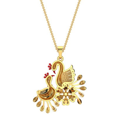 Peachick Diamond Pendant-Yellow Gold
