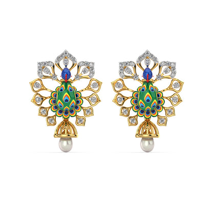 Plume Elegance Earring-Yellow Gold