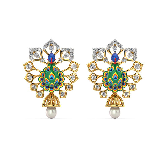 Plume Elegance Earring-Yellow Gold