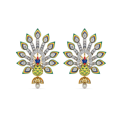 Majestic Plumage Earrings-Yellow Gold