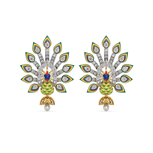 Majestic Plumage Earrings-Yellow Gold