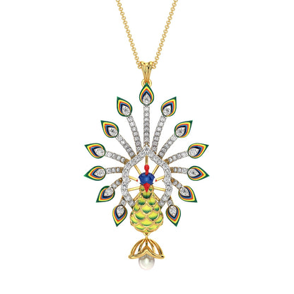 Majestic Plumage Pendant-Yellow Gold