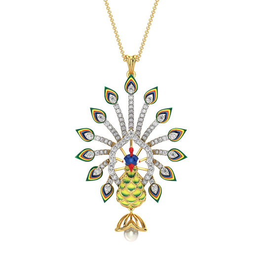 Majestic Plumage Pendant-Yellow Gold