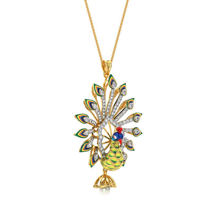 Majestic Plumage Pendant-Yellow Gold