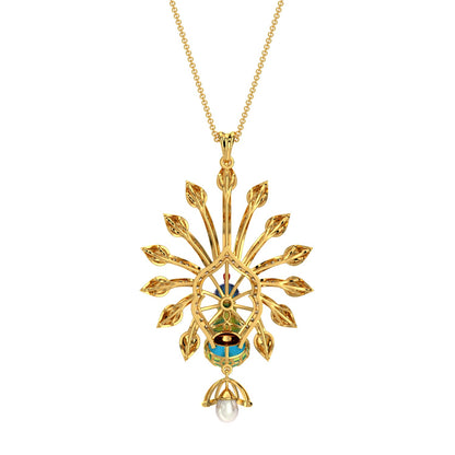 Majestic Plumage Pendant-Yellow Gold