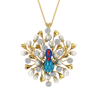 Feathered Mirage Pendant-Yellow Gold
