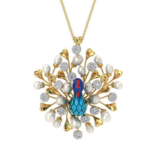 Feathered Mirage Pendant-Yellow Gold