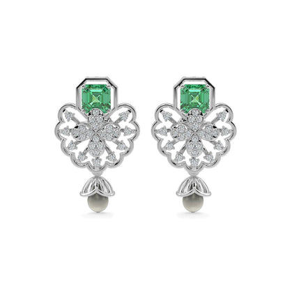 Velvet Night Gems Earrings-White Gold