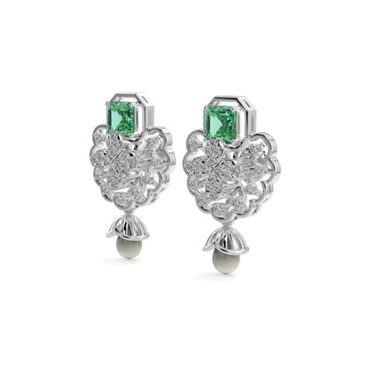 Velvet Night Gems Earrings-White Gold