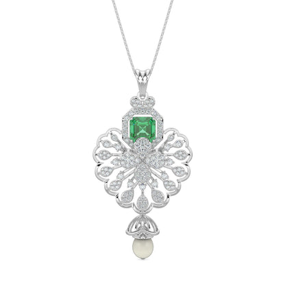 Velvet Night Gems Pendant-White Gold