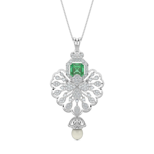 Velvet Night Gems Pendant-White Gold