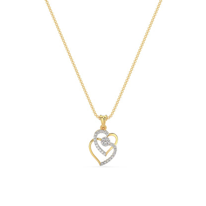 Heart Diamond Pendant-Yellow Gold