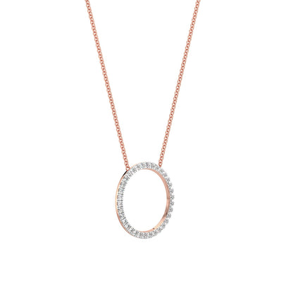Orbit Diamond Chain Necklace-Rose Gold