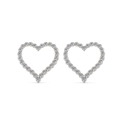 Diamond Heart Earrings-Rose Gold