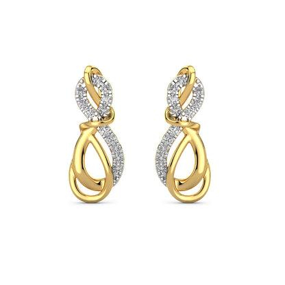 Twin Infinity Diamond Earrings-Yellow Gold