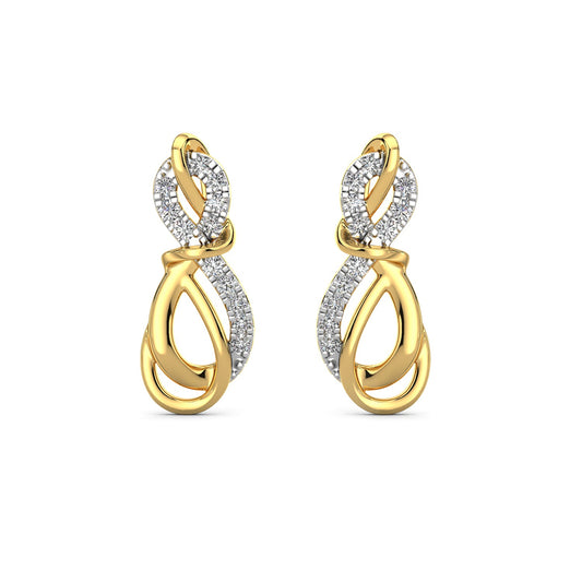 Twin Infinity Diamond Earrings-Yellow Gold